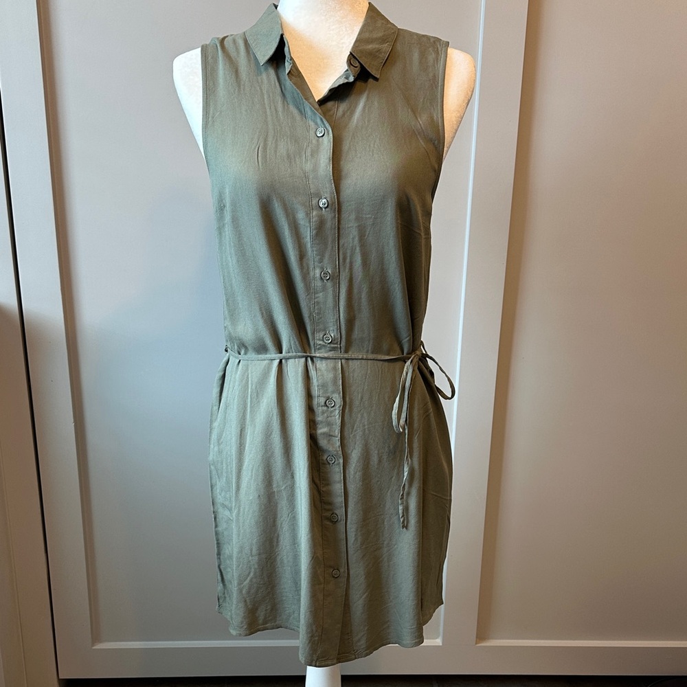 Divided Olive Green Midi Dress